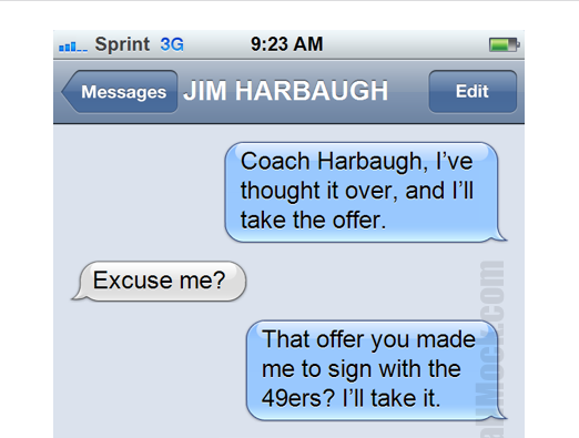 Peyton Manning Texts The 49ers
